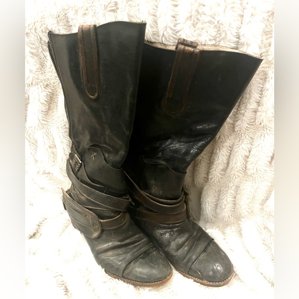 FreeBird DKOTA Black/Brown Leather Boots Size 10